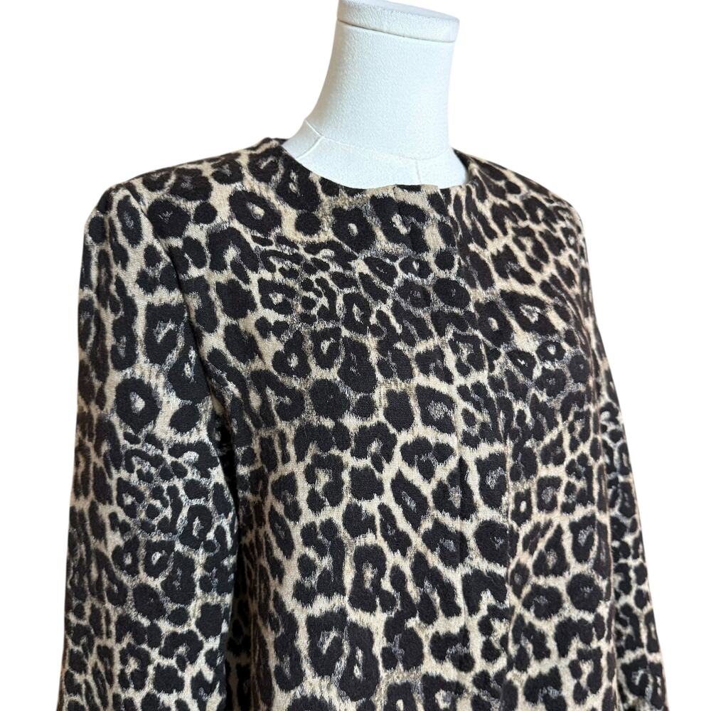 Zara Woman Leopard Print Zipper Front Blazer Jacket Lightweight Size Large - Picture 7 of 9